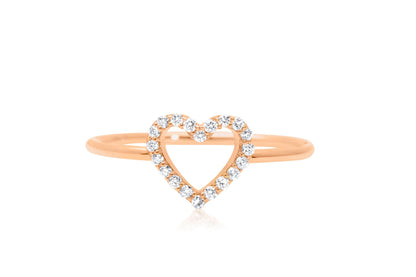 14k Gold Heart Shaped Diamond Ring