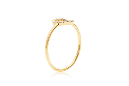 14k Gold Heart Shaped Diamond Ring
