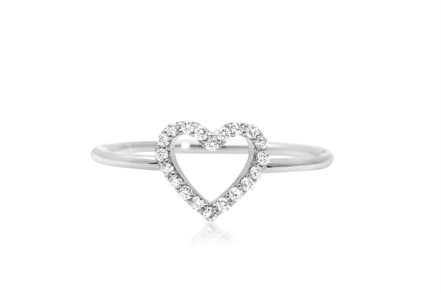 14k Gold Heart Shaped Diamond Ring