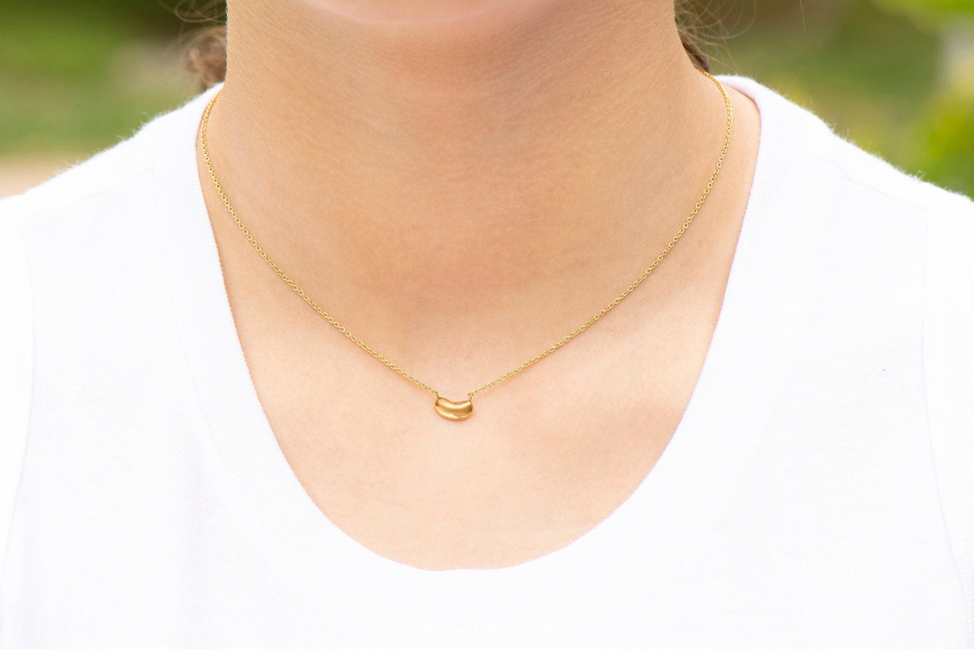 14k Gold Little Bean Necklace