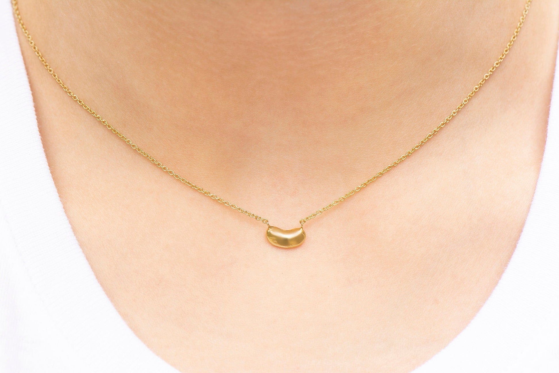14k Gold Little Bean Necklace