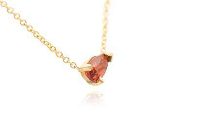 14k Gold Pear Shape Garnet Necklace