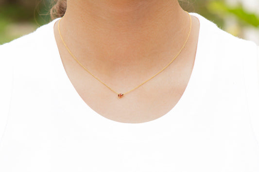 14k Gold Pear Shape Garnet Necklace