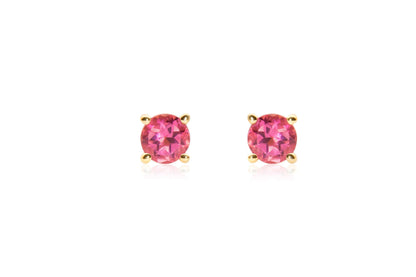 14k Gold Pink Sapphire Stud Earrings