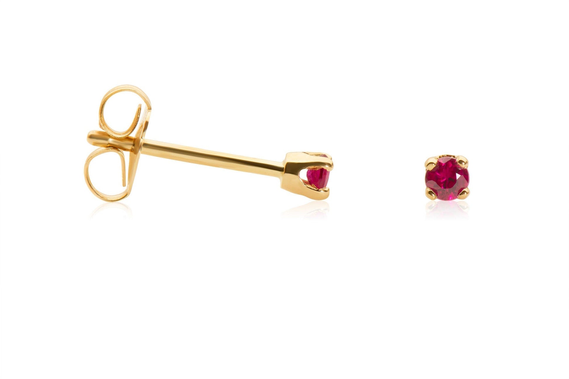 14k Gold Ruby Stud Earrings