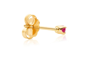 14k Gold Ruby Stud Earrings