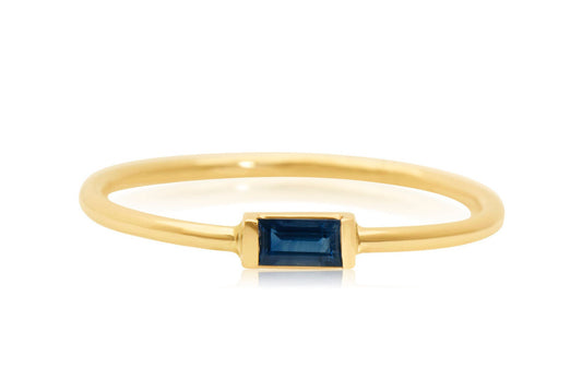14k Gold Sapphire Baguette Ring