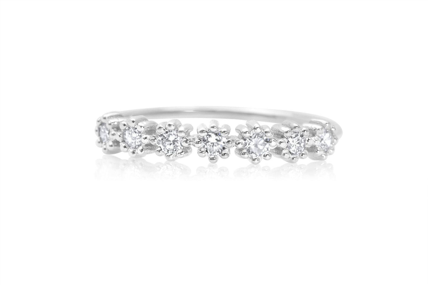 14k Gold Seven Diamond Wedding Ring