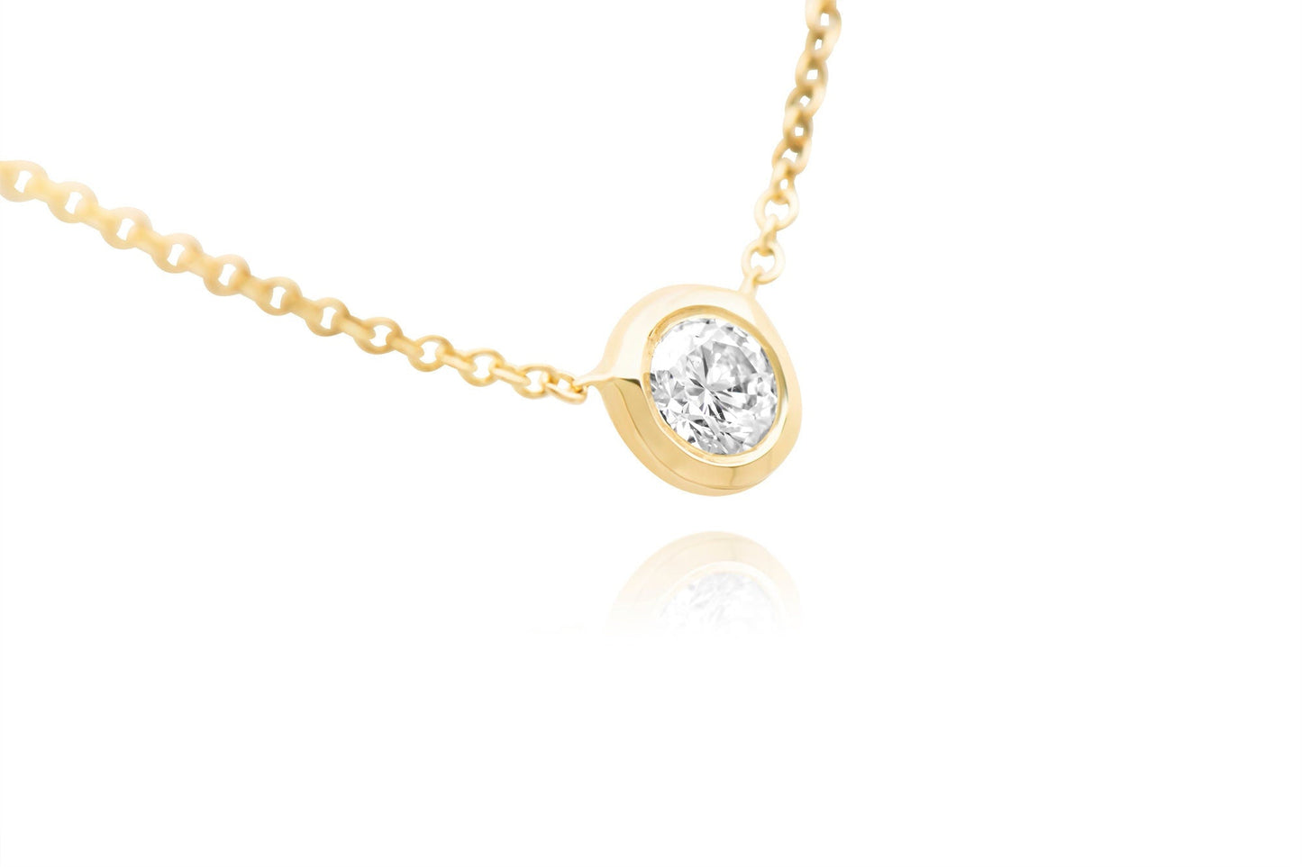 14k Gold Solitaire Diamond Necklace .10ct.