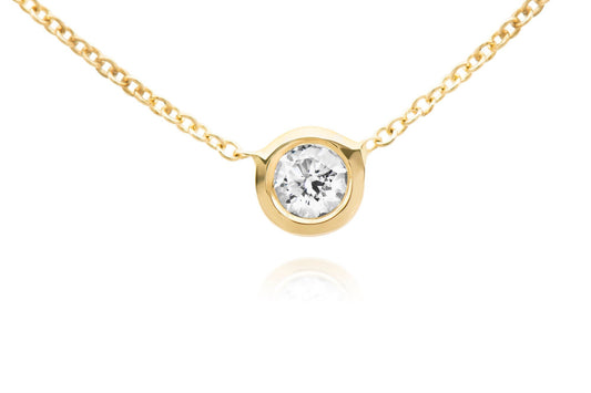 14k Gold Solitaire Diamond Necklace .10ct.