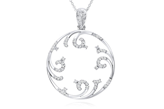 14k Large Diamond Circle Necklace