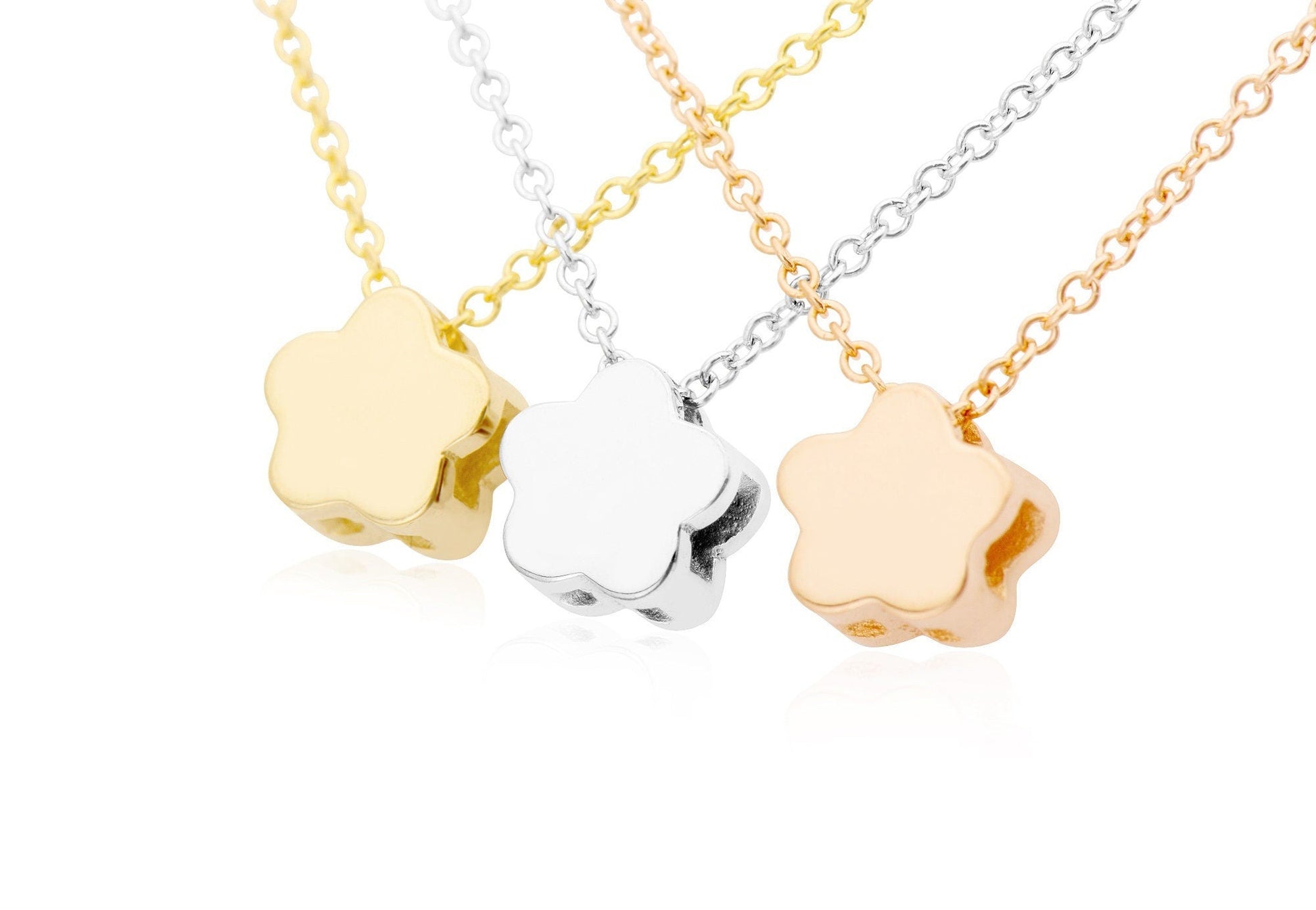 14k Lucky Charm Four Leaf Clover Necklace