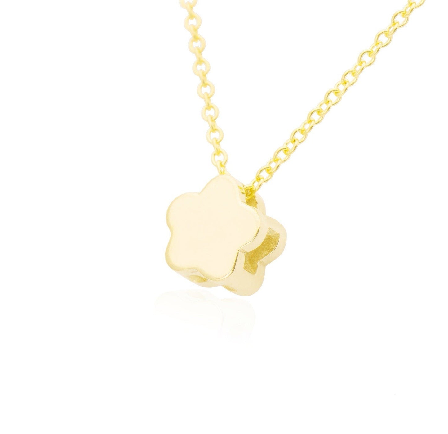 14k Lucky Charm Four Leaf Clover Necklace