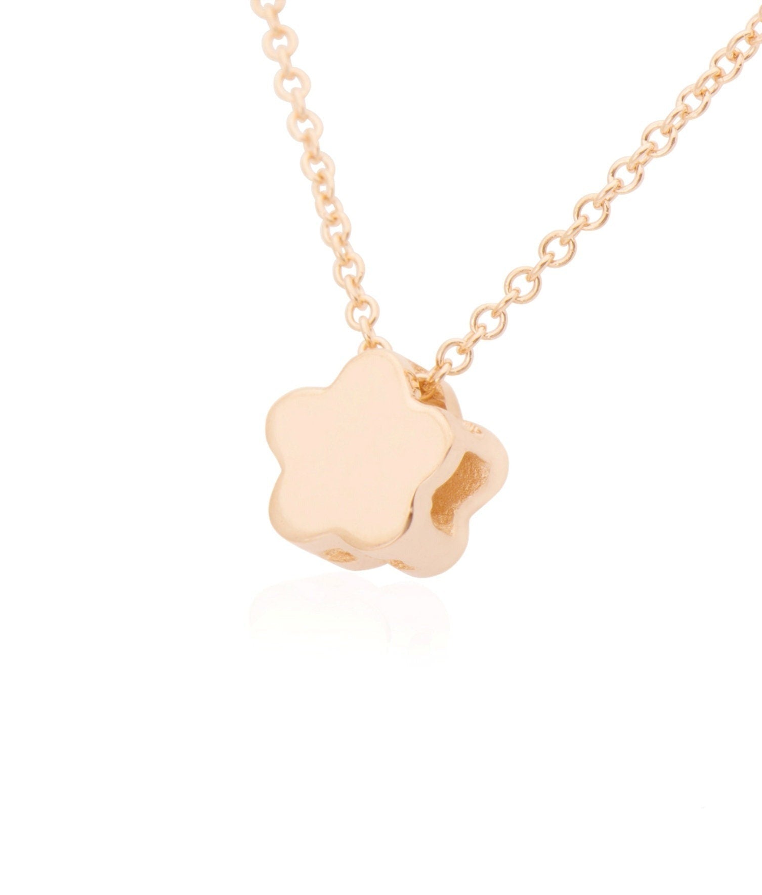 14k Lucky Charm Four Leaf Clover Necklace