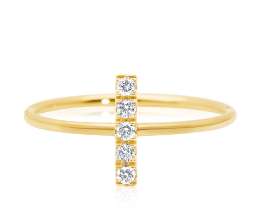 vertical diamond bar ring