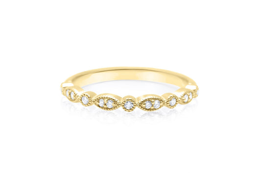 14k Micro Pave Diamond Stacking Ring