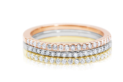 14k Micro Pave Diamond Stacking Rings