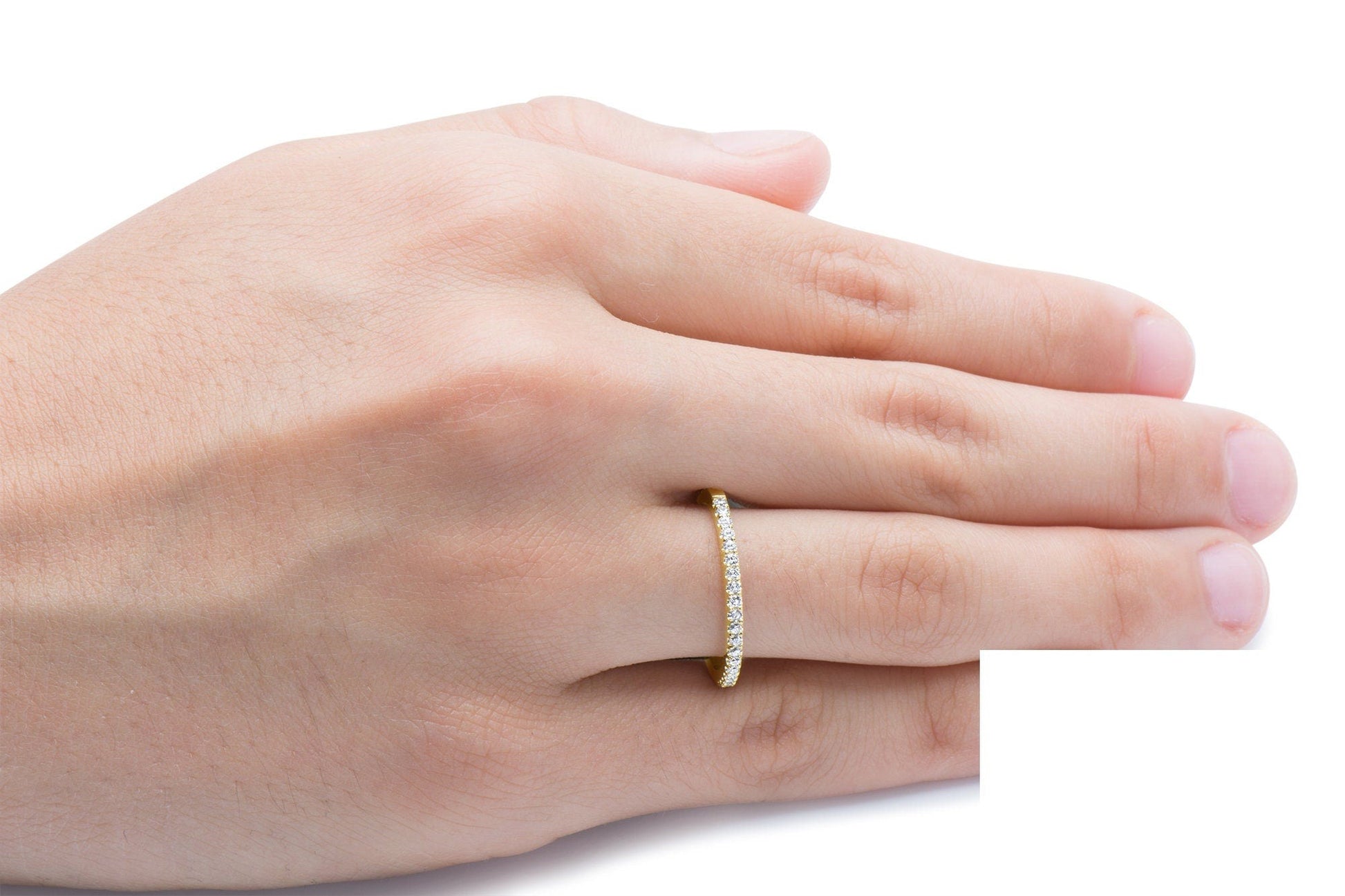 14k Micro Pave Diamond Stacking Rings