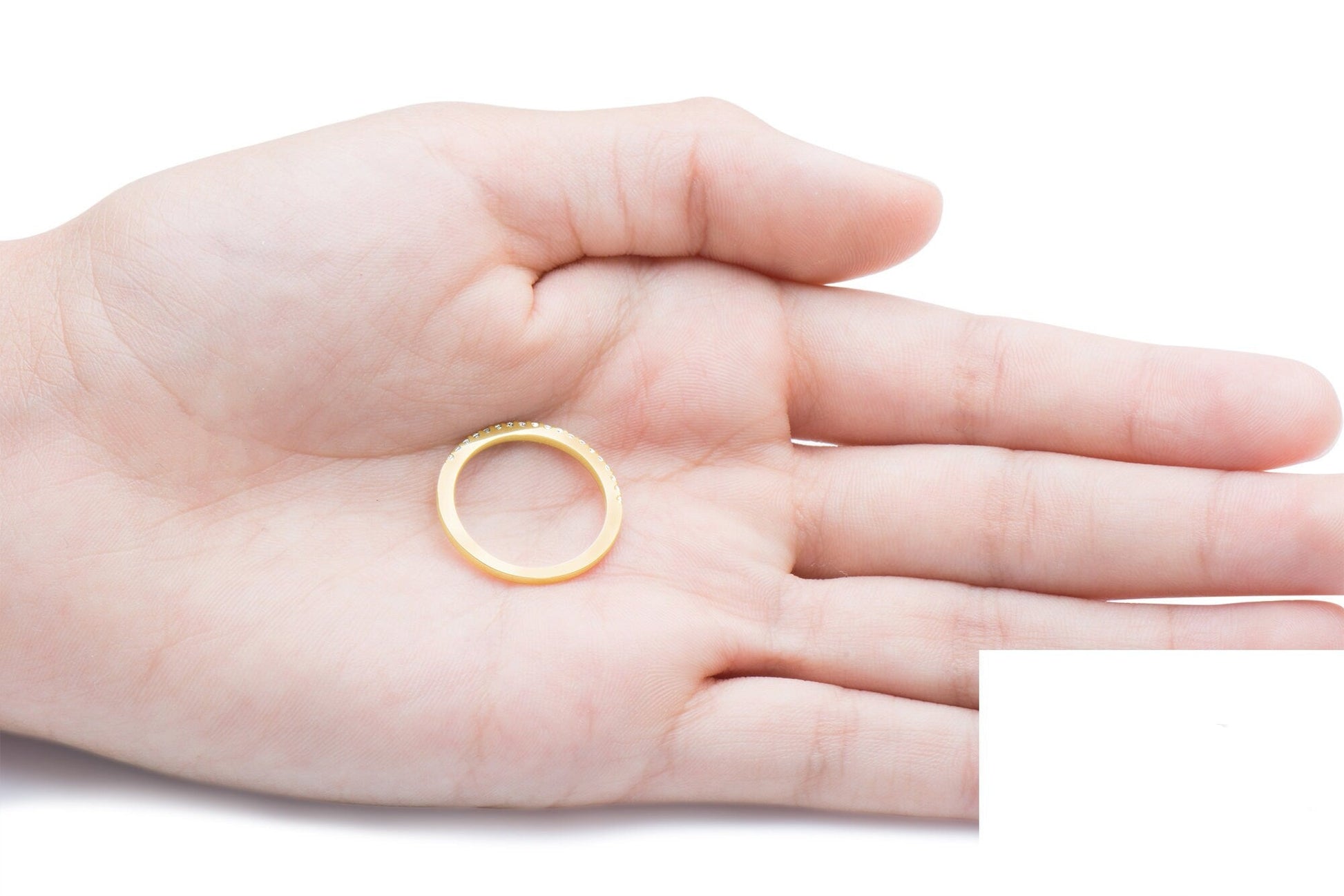 14k Micro Pave Diamond Stacking Rings