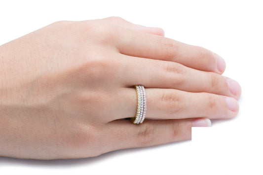 14k Micro Pave Diamond Stacking Rings