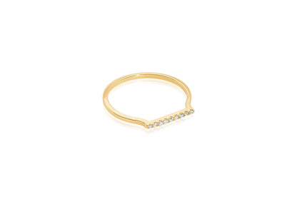 14k Pave Diamond Bar Ring