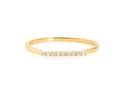 14k Pave Diamond Bar Ring