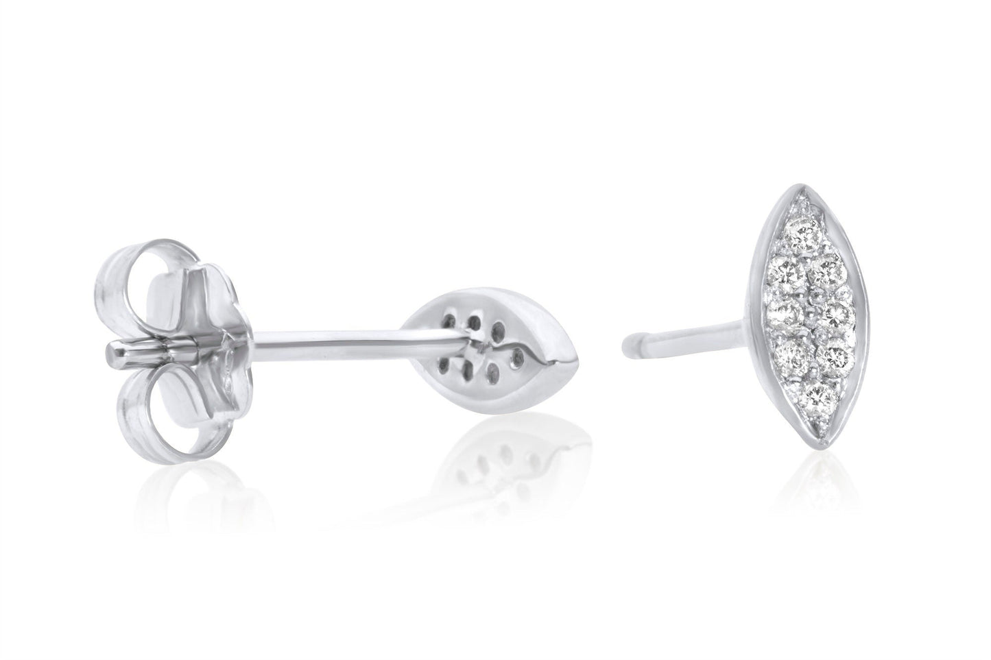 14k Pave Set Diamond Stud Earrings