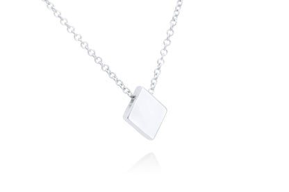 14k Solid Gold Diamond Shaped Pendant,  Poker Card Suit Charm Necklace