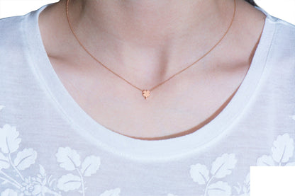 14K Solid Gold Four Leaf Clover Necklace