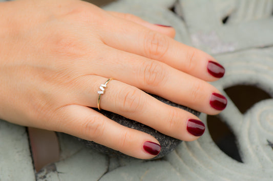 14k Stackable Baguette Diamond Ring