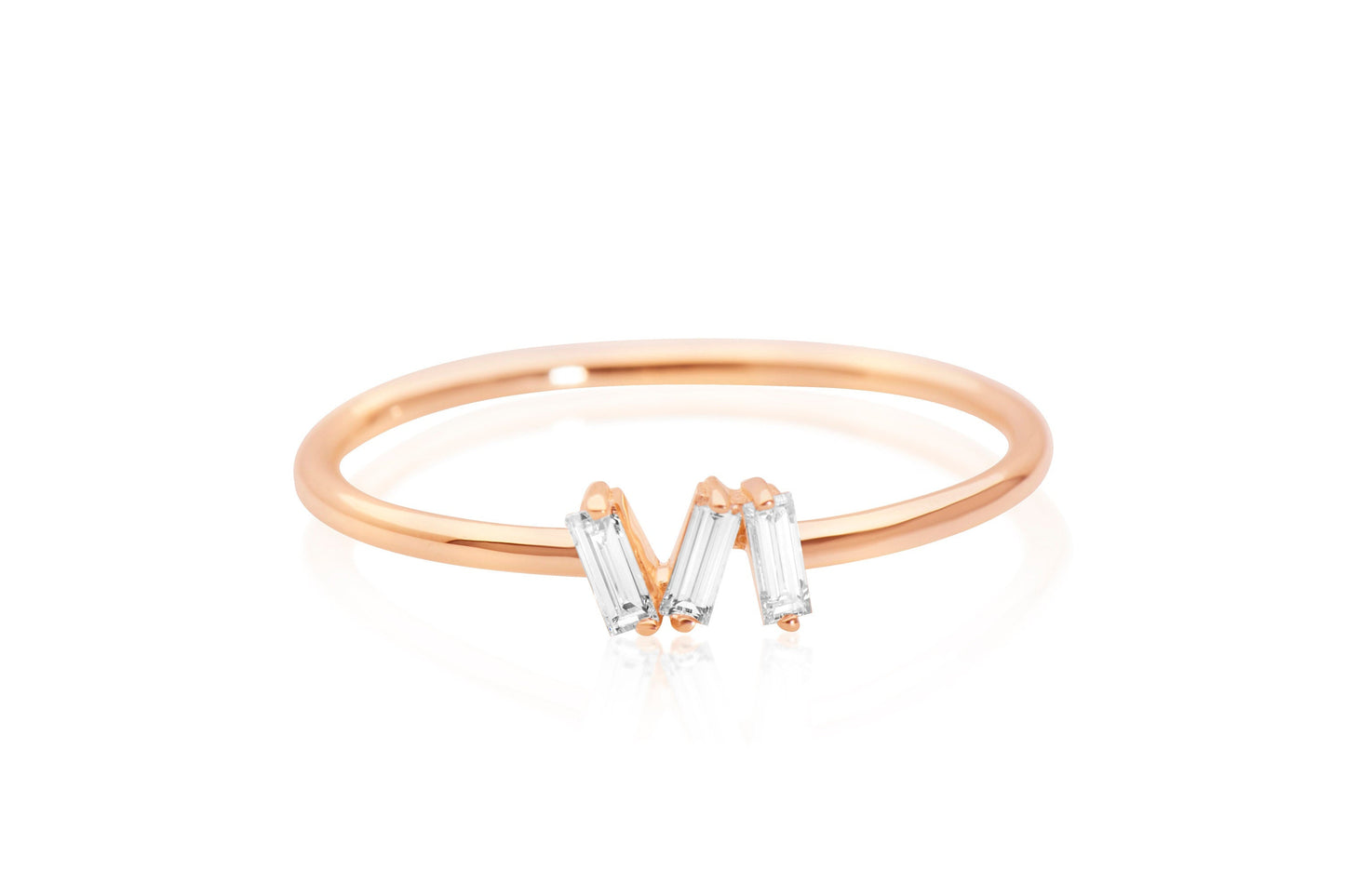 14k Stackable Baguette Diamond Ring