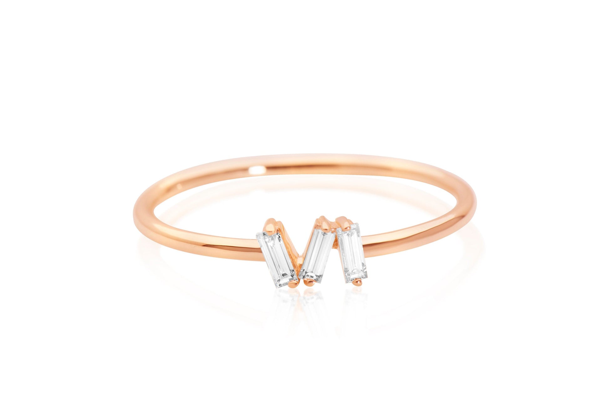 14k Stackable Baguette Diamond Ring