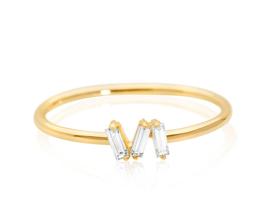 14k Stackable Baguette Diamond Ring