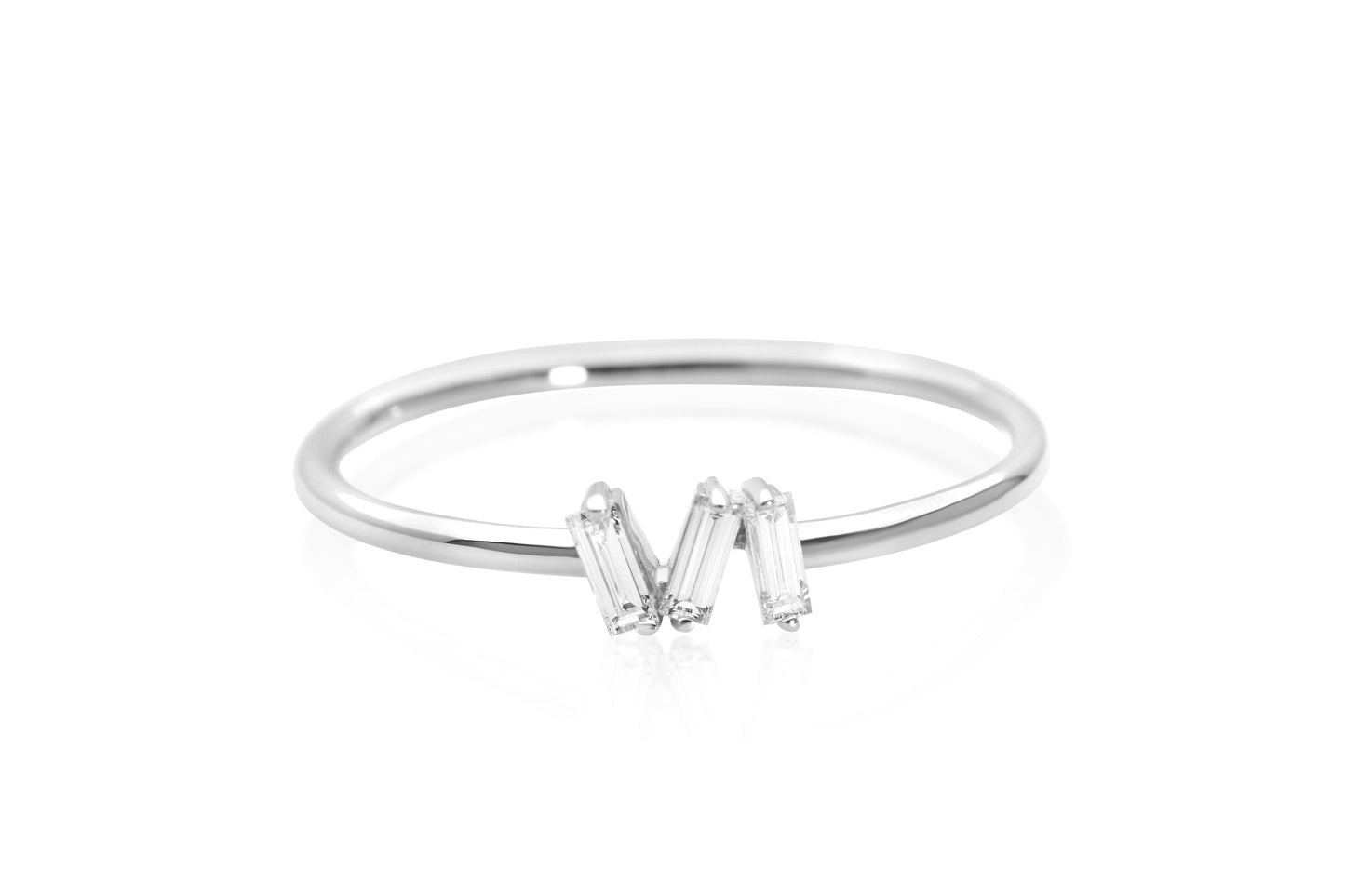 14k Stackable Baguette Diamond Ring