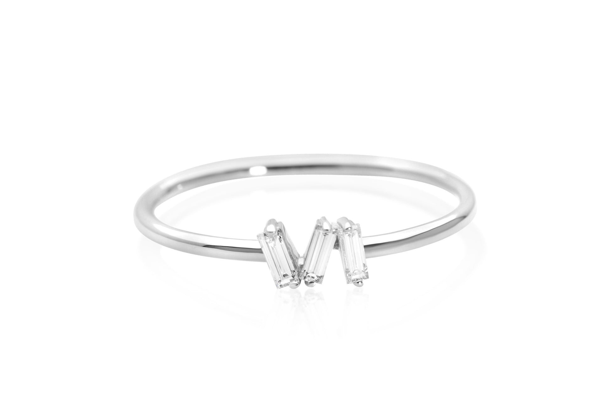 14k Stackable Baguette Diamond Ring