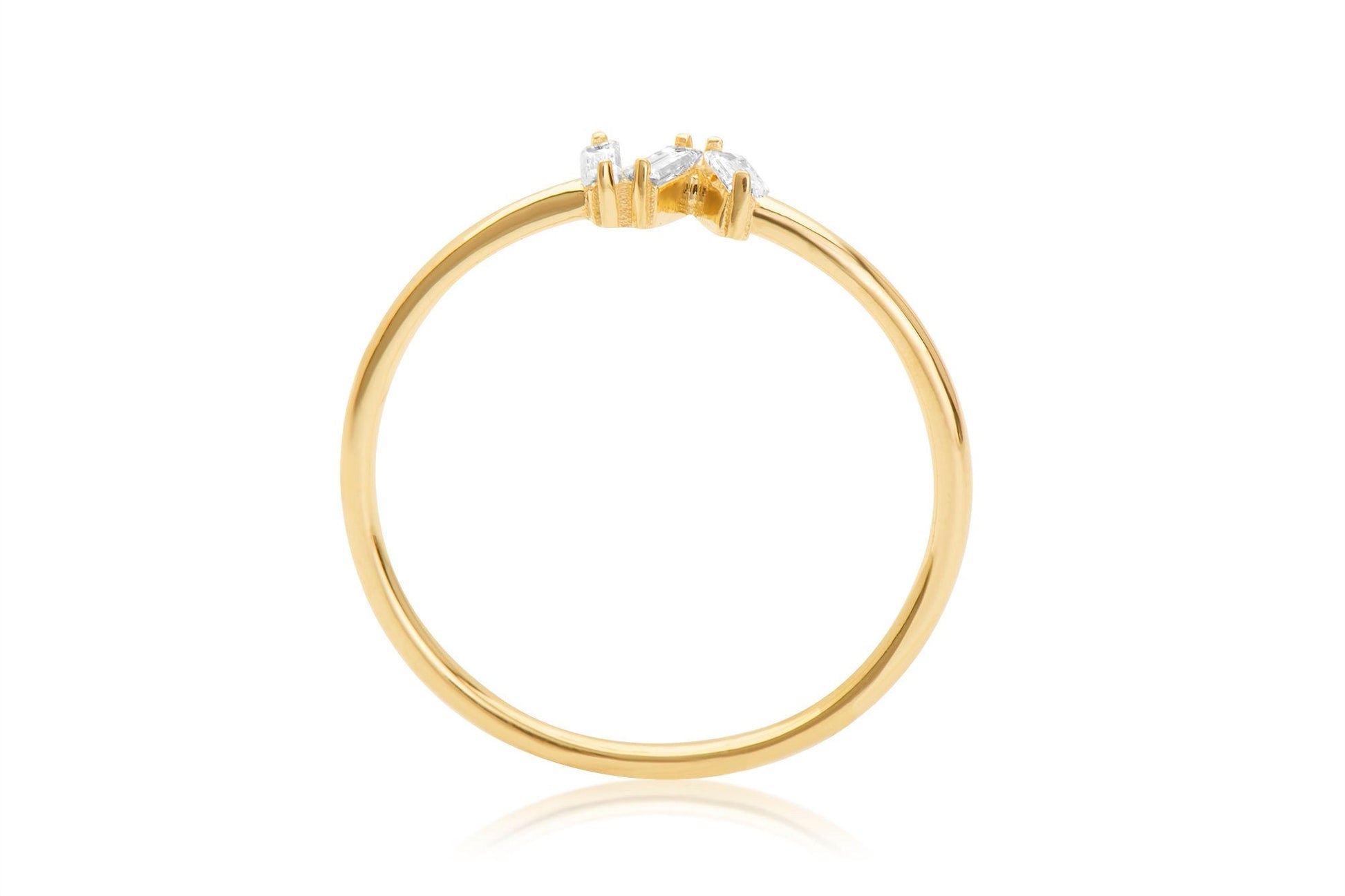 14k Stackable Baguette Diamond Ring