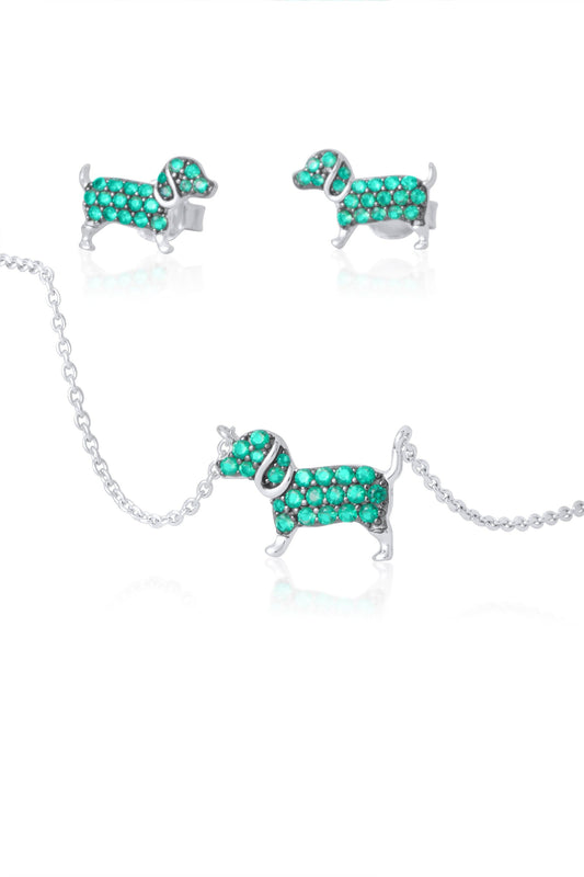 Dog Necklace in Sterling Silver
