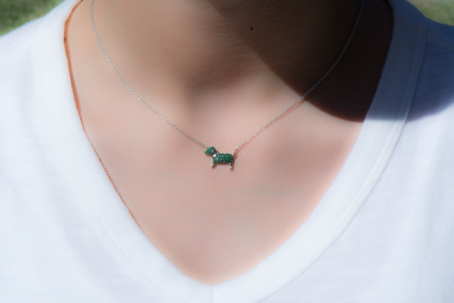 Dog Necklace in Sterling Silver