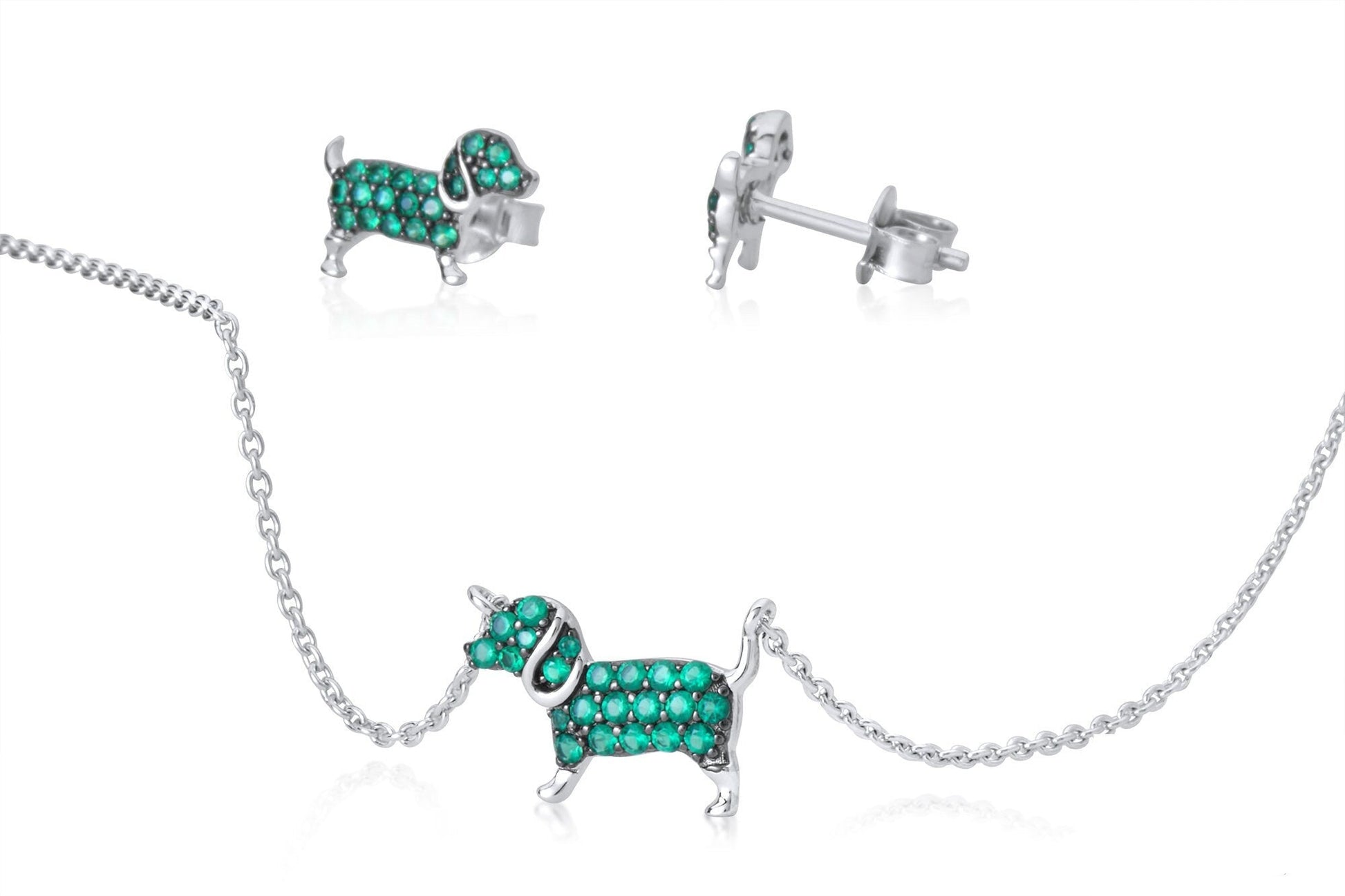 Dog Necklace in Sterling Silver