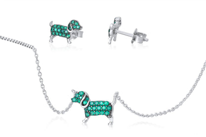 Dog Necklace in Sterling Silver
