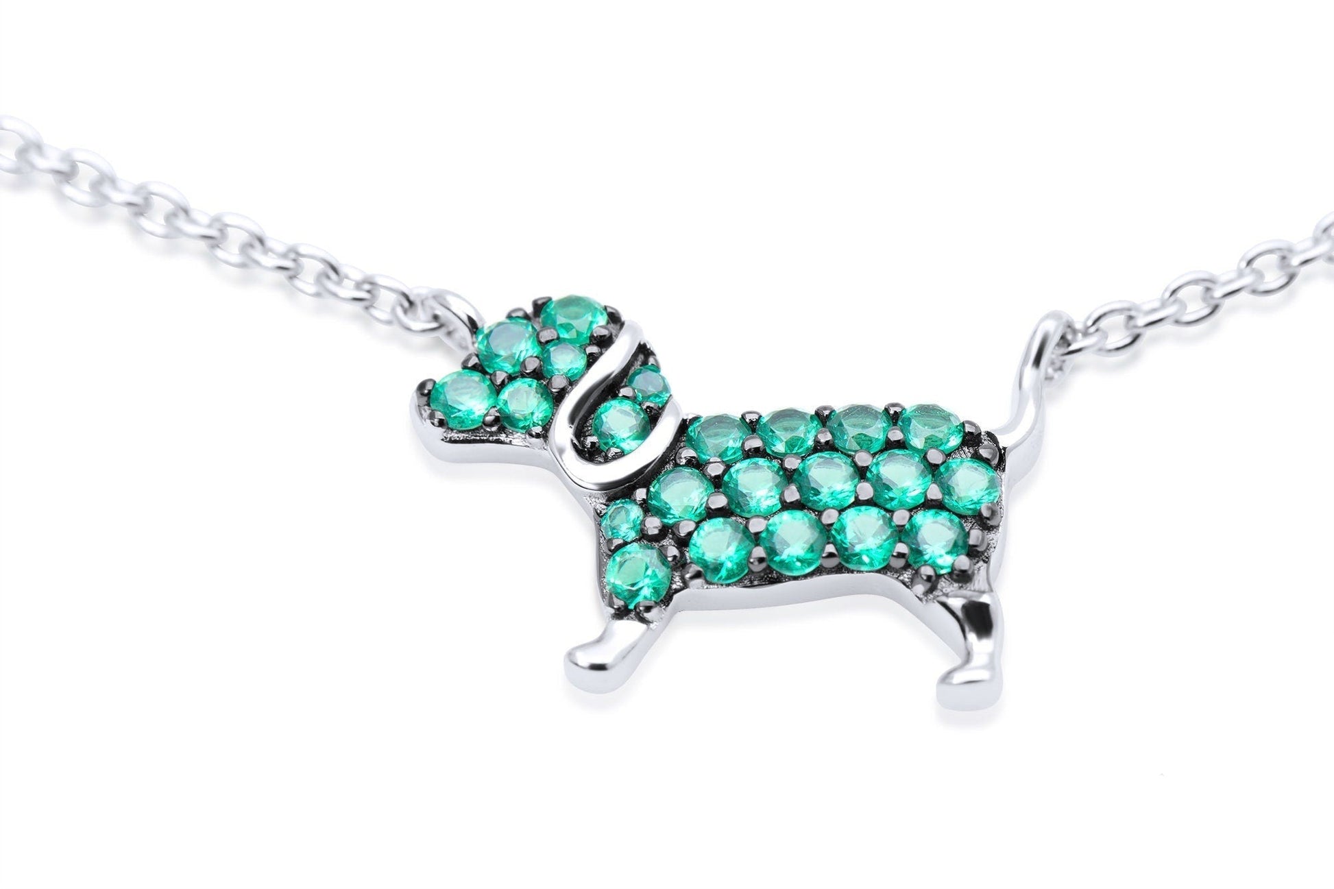 Dog Necklace in Sterling Silver