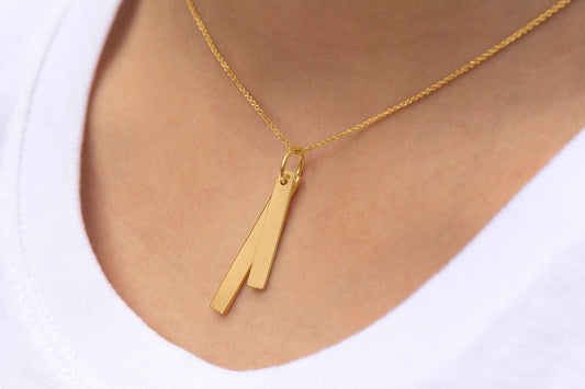 Double Bar Pendant Necklace