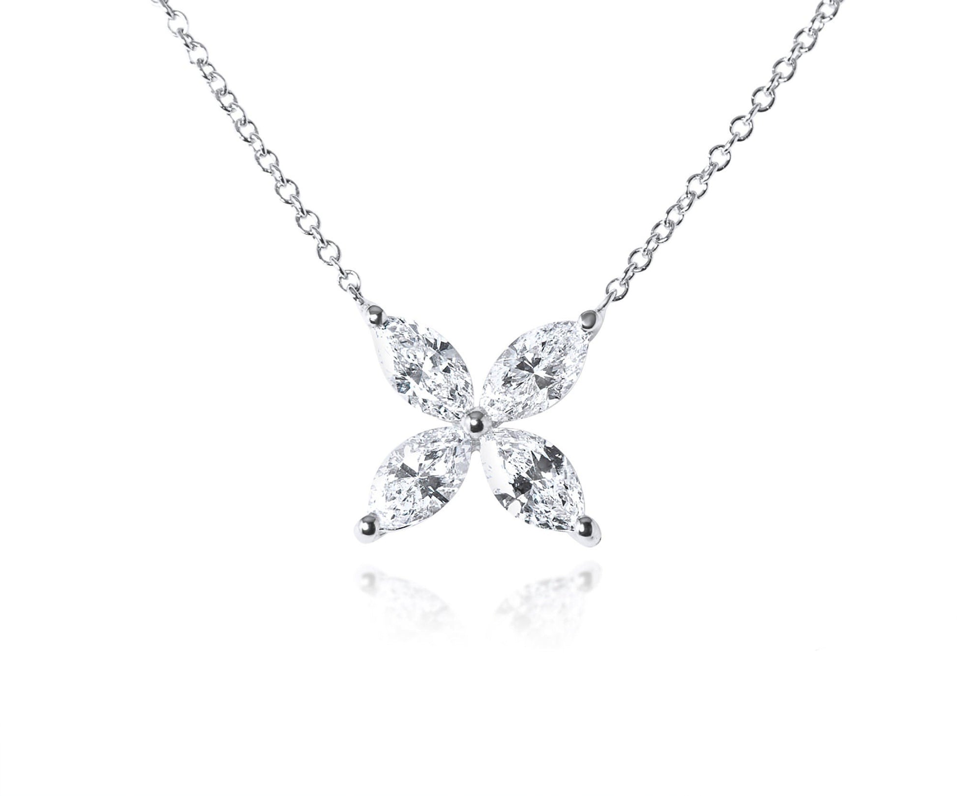 Marquise Diamond Pendant, 0.81ct 14k designer style Necklace Jewelry Flower Bloom Victoria