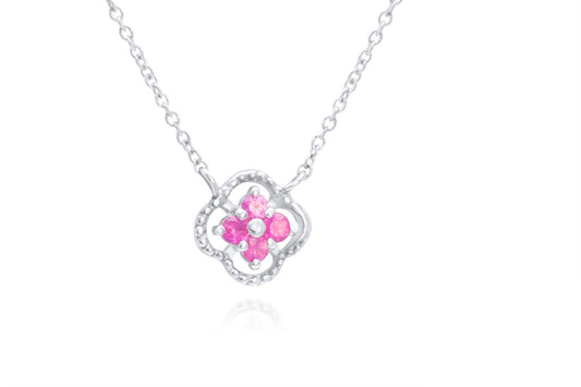 Pink Sapphire Pendant Necklace