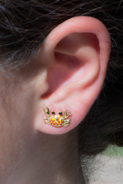 Sterling Silver Crab Earrings