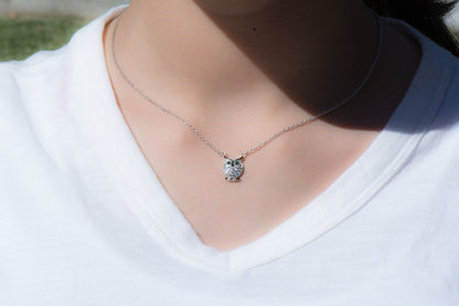 Sterling Silver Dainty Owl Charm Necklace