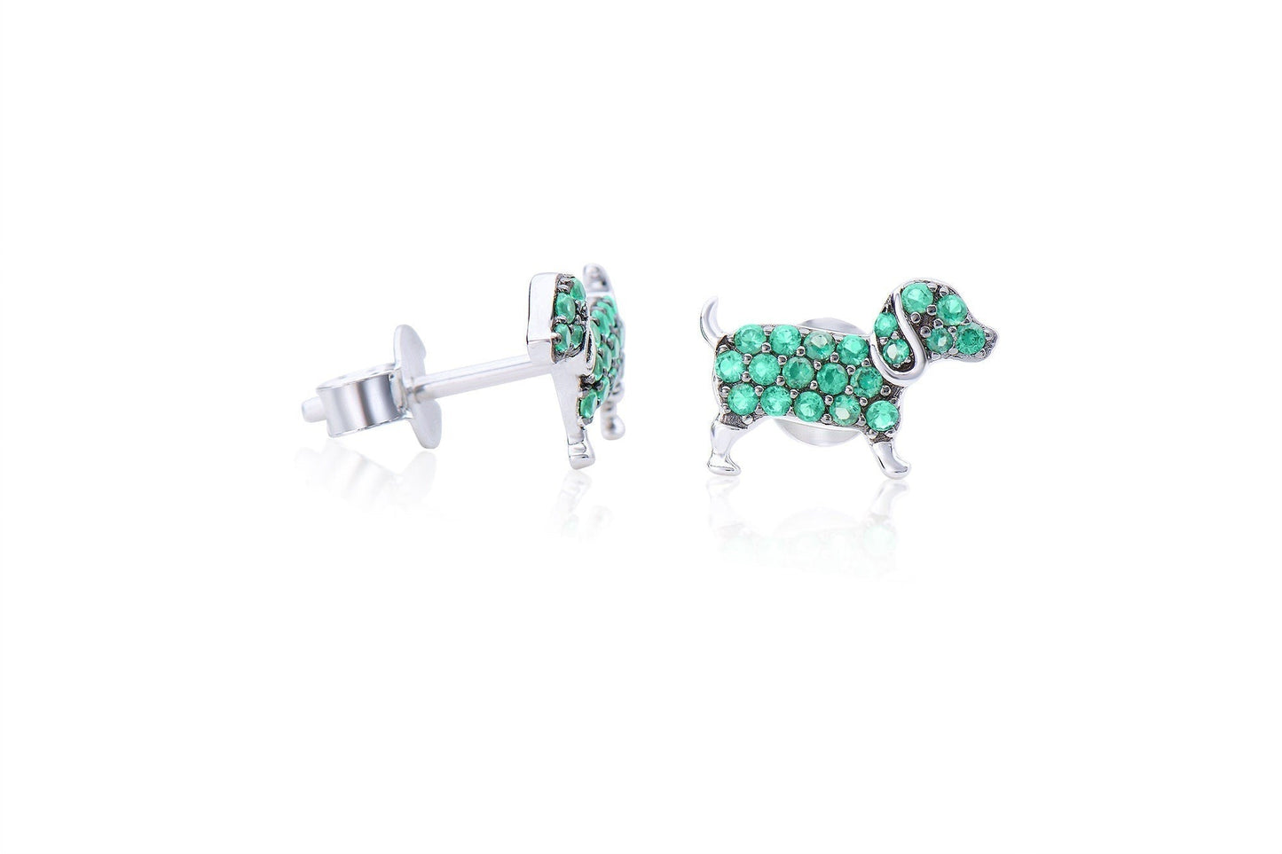 Sterling Silver Dog Earrings