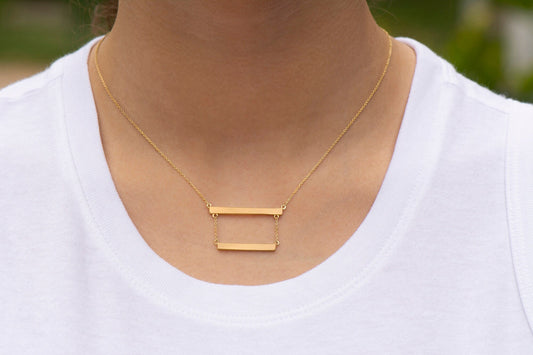 Sterling Silver Double Bar Necklace