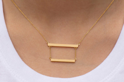 Sterling Silver Double Bar Necklace