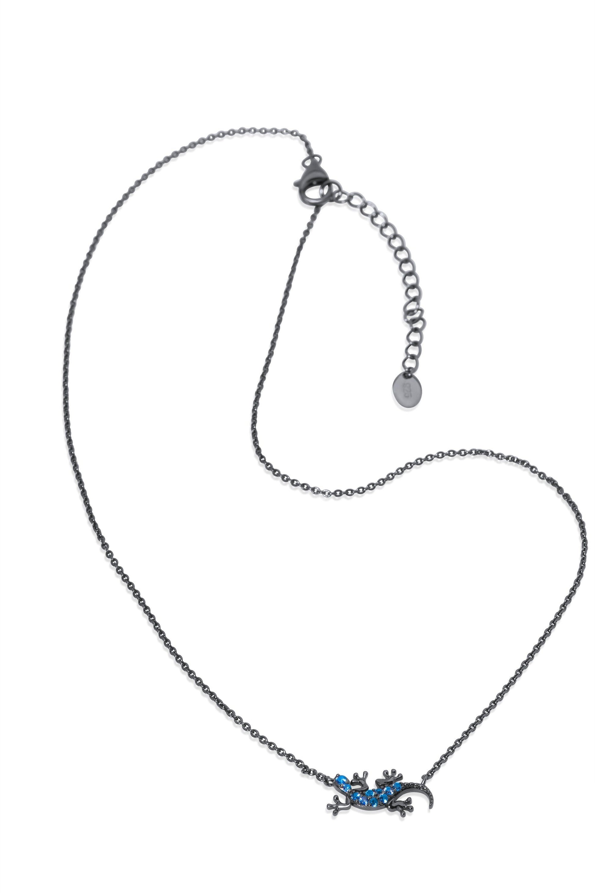 Sterling Silver Gecko Lizard Necklace